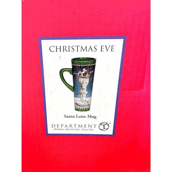 Vintage Department 56 Latte Coffee Mug Christmas Eve 20 Ounces NIB - Picture 5 of 10